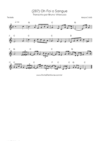 Harpa Cristã (287) Oh Foi O Sangue score for Keyboard