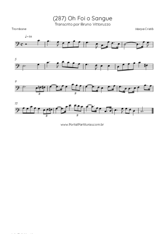 Harpa Cristã (287) Oh Foi O Sangue score for Trombone