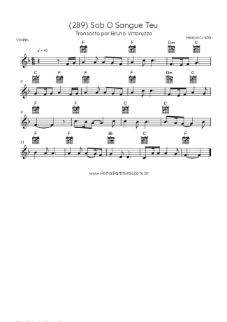 Harpa Cristã (289) Sob O Sangue Teu score for Acoustic Guitar