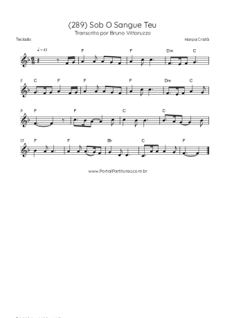 Harpa Cristã (289) Sob O Sangue Teu score for Keyboard