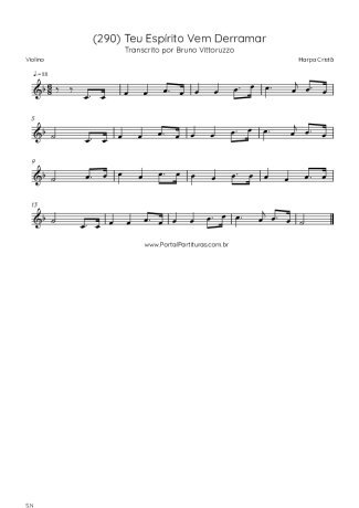 Harpa Cristã (290) Teu Espírito Vem Derramar score for Violin