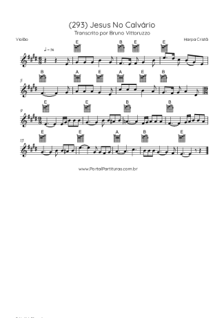 Harpa Cristã (293) Jesus No Calvário score for Acoustic Guitar