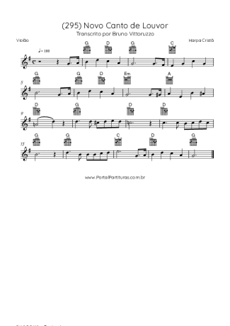 Harpa Cristã (295) Novo Canto De Louvor score for Acoustic Guitar