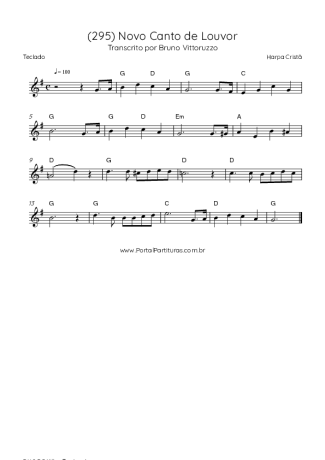 Harpa Cristã (295) Novo Canto De Louvor score for Keyboard