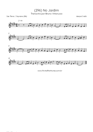 Harpa Cristã (296) No Jardim score for Tenor Saxophone Soprano (Bb)