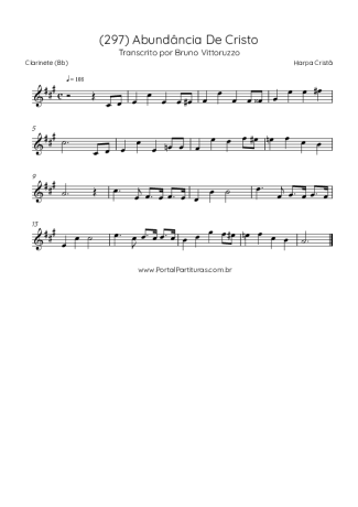 Harpa Cristã (297) Abundância De Cristo score for Clarinet (Bb)