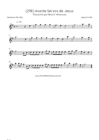 Harpa Cristã (298) Avante Servos De Jesus score for Alto Saxophone