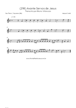 Harpa Cristã  score for Tenor Saxophone Soprano (Bb)