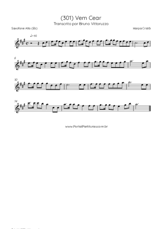 Harpa Cristã (301) Vem Cear score for Alto Saxophone