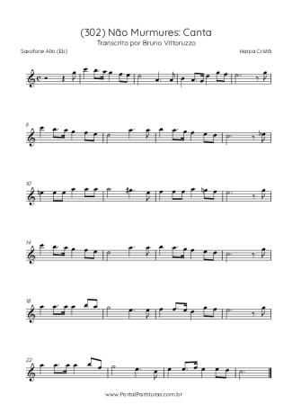 Harpa Cristã (302) Não Murmures Canta score for Alto Saxophone