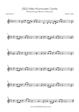 Harpa Cristã (302) Não Murmures Canta score for Clarinet (C)