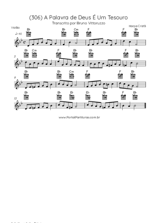 Harpa Cristã (306) A Palavra De Deus É Um Tesouro score for Acoustic Guitar