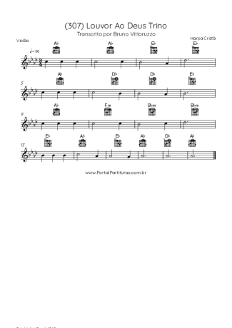 Harpa Cristã (307) Louvor Ao Deus Trino score for Acoustic Guitar