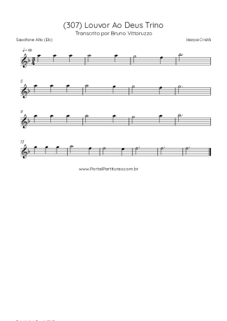 Harpa Cristã (307) Louvor Ao Deus Trino score for Alto Saxophone