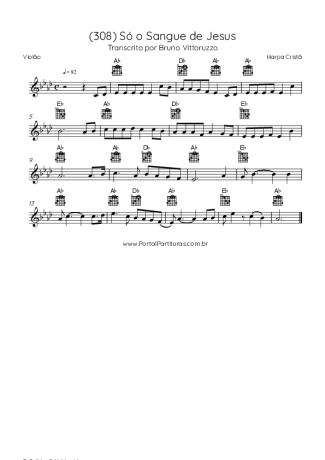 Harpa Cristã (308) Só O Sangue De Jesus score for Acoustic Guitar
