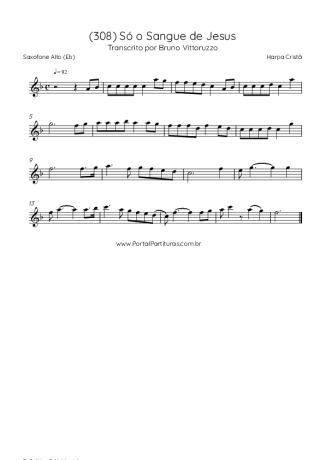 Harpa Cristã (308) Só O Sangue De Jesus score for Alto Saxophone
