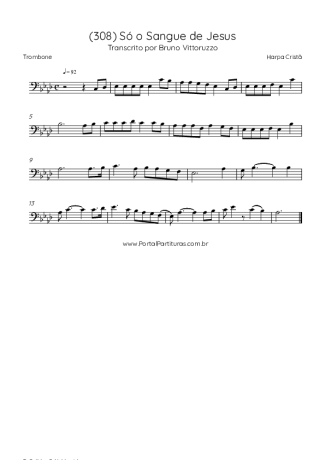 Harpa Cristã (308) Só O Sangue De Jesus score for Trombone