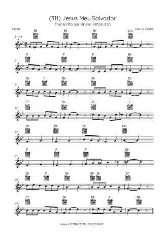 Harpa Cristã (311) Jesus Meu Salvador score for Acoustic Guitar