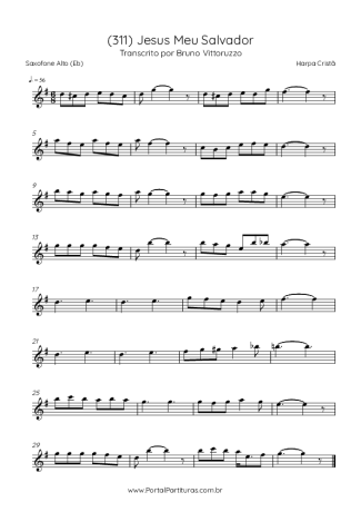 Harpa Cristã (311) Jesus Meu Salvador score for Alto Saxophone