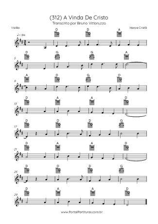 Harpa Cristã (312) A Vinda De Cristo score for Acoustic Guitar