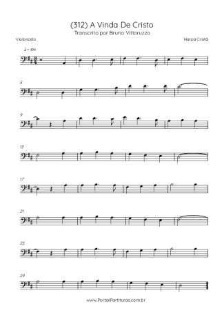 Harpa Cristã (312) A Vinda De Cristo score for Cello