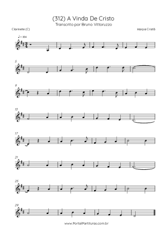 Harpa Cristã (312) A Vinda De Cristo score for Clarinet (C)