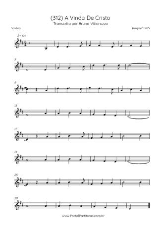 Harpa Cristã (312) A Vinda De Cristo score for Violin