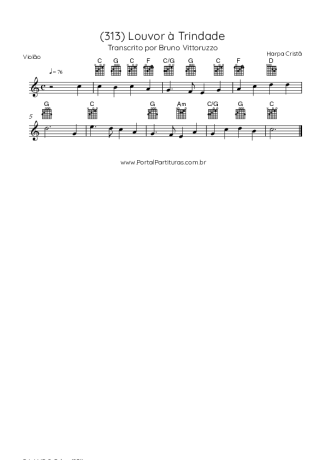 Harpa Cristã (313) Louvor à Trindade score for Acoustic Guitar