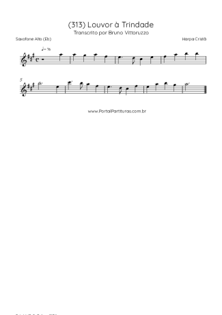 Harpa Cristã (313) Louvor à Trindade score for Alto Saxophone