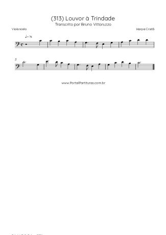 Harpa Cristã (313) Louvor à Trindade score for Cello