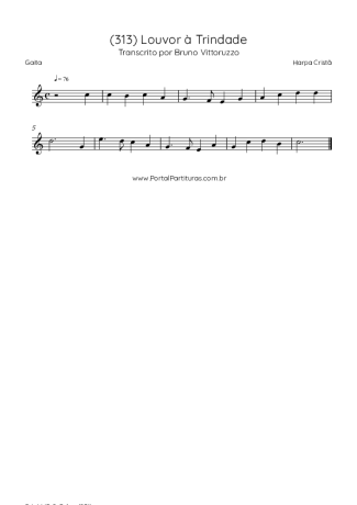 Harpa Cristã (313) Louvor à Trindade score for Harmonica