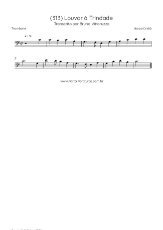 Harpa Cristã (313) Louvor à Trindade score for Trombone