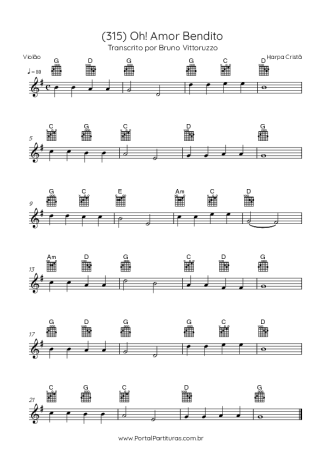 Harpa Cristã (315) Oh! Amor Bendito score for Acoustic Guitar