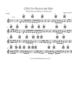 Harpa Cristã (316) Em Busca De Sião score for Acoustic Guitar