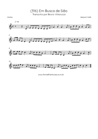 Harpa Cristã (316) Em Busca De Sião score for Violin