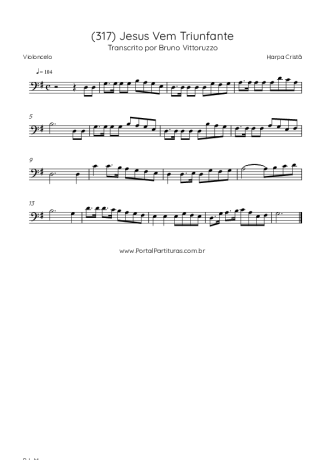 Harpa Cristã (317) Jesus Vem Triunfante score for Cello