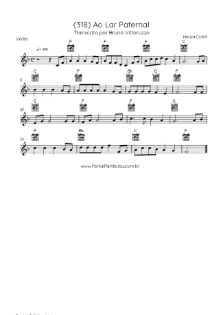 Harpa Cristã (318) Ao Lar Paternal score for Acoustic Guitar
