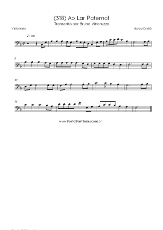 Harpa Cristã (318) Ao Lar Paternal score for Cello