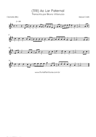 Harpa Cristã (318) Ao Lar Paternal score for Clarinet (Bb)