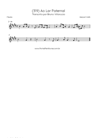 Harpa Cristã (319) Ao Lar Paternal score for Flute