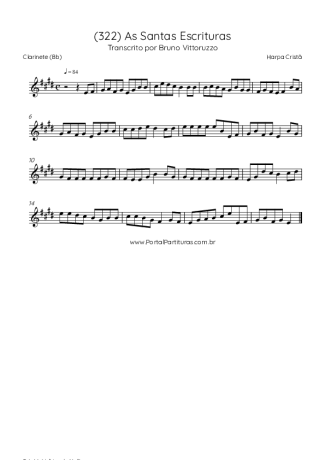 Harpa Cristã (322) As Santas Escrituras score for Clarinet (Bb)