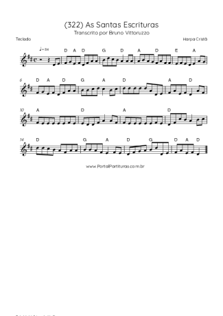 Harpa Cristã (322) As Santas Escrituras score for Keyboard