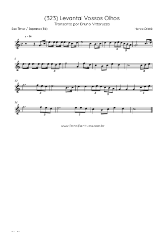 Harpa Cristã (323) Levantai Vossos Olhos score for Tenor Saxophone Soprano (Bb)