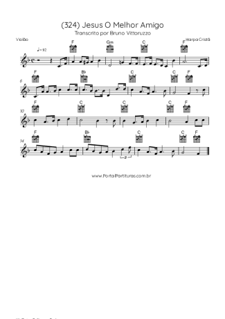 Harpa Cristã (324) Jesus O Melhor Amigo score for Acoustic Guitar