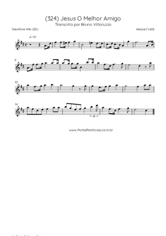 Harpa Cristã (324) Jesus O Melhor Amigo score for Alto Saxophone