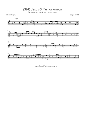 Harpa Cristã (324) Jesus O Melhor Amigo score for Clarinet (Bb)