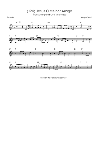 Harpa Cristã (324) Jesus O Melhor Amigo score for Keyboard