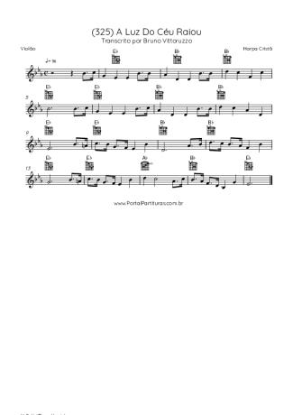 Harpa Cristã (325) A Luz Do Céu Raiou score for Acoustic Guitar