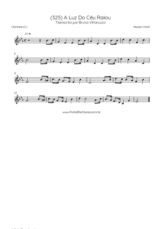 Harpa Cristã (325) A Luz Do Céu Raiou score for Clarinet (C)