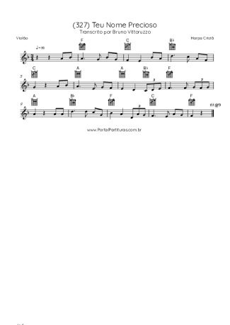 Harpa Cristã (327) Teu Nome Precioso score for Acoustic Guitar